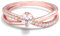 Jeulia Damen Rotgold Ringe Sterling Silber Rundschliff Solitärring Diamant Ringe Schmuck für Braut Hochzeit Band Verlobungsring (66 (21.0))