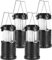 NA Portable LED Camping Lantern Outdoor 30 LEDs Flashlights IPX4 Water Resistant Lamp Battery Powered Light (4-Pack), Black, Height: 12.5cm/4.92in, Diameter: 8.5cm/3.35in
