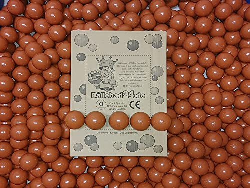 Bio-Kunststoff Bällebad Bälle aus nachwachsenden Zuckerrohr - Rohstoffen, 6cm Ø, Kindergarten und Gewerbequalität - BB01 (6cm - 100 Bälle, Braun 42)