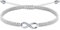 J.Endéar Bracelet Cordon Porte-Bonheur, Infini Bracelet Argent 925 avec Zircone pour Femme, Bijoux Tressés Fait Main pour Fille, Bracelet Ado Réglable, Gris