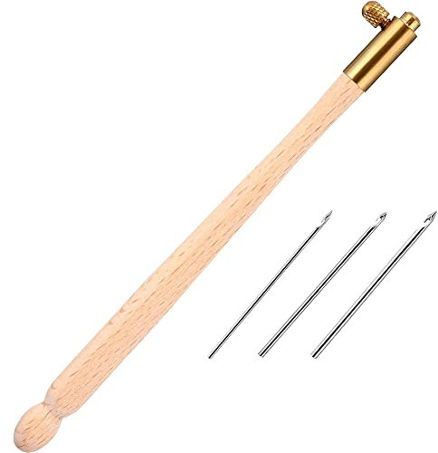 CENPEK Französische Perlenhaken Nadelset Holz Häkelwerkzeug Kit (0,7-1-1,2mm)