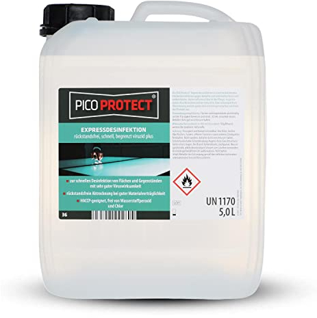 PICO Protect® (36), 5L Schnelldesinfektion Flächendesinfektionsmittel - Desinfektionsmittel für Flächen wirkt gegen 99,99% der Viren, Bakterien, Pilze & Keime – Desinfektion von Oberflächen