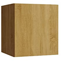 Furnitech Wohnwand Wohnzimmer | Hängend Wohnwand Modern | Wohnzimmer Schrankwand mit Regale und TV Schrank | Wohnzimmer Möbel (GS1, Gold Eiche)