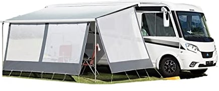 dwt Happy Sun für Wohnmobile/Wohnwagen, passend zu Modell Thule/Omnistor u.Fiamma; Mesh-Gewebe, Farben Schwarz o.Weiß, Größe: Seitenwand XL ABH 260-280cm weiß