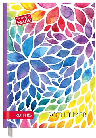 ROTH Timer Aquarell - A5 Schülerkalender mit clevere Faule System, 1 Woche 2 Seiten, immerwährend
