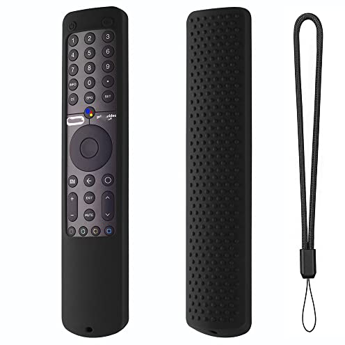 Fernbedienungshülle kompatibel für Xiaomi Mi TV P1 50 43 P1E Q1 75 Q1E 55 XMRM-19, Sprachfernbedienungs-Schutzhülle Silikon-Anti-Verlust-Hülle mit Lanyard (schwarz)