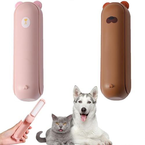 2Pcs Pet Hair Remover Roller,Carpet Brush Hair Removal Tool,Dog Hair Remover and Cat Hair Remover Reusable Lint Roller,Animal Fur Lint Remover for Carpet, Clothes Furniture Car and Bedding