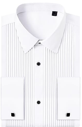 J.VER Klassisch Camicia Uomini, A-Bianco+Bottone Nero+Polsini, L