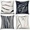 ASDCXZ Kissenbezug 40x40 cm 4er Set, Einfach Kunst Linien Dunkelblau Weiß Sofa Dekokissen Kissenbezüge Kissenhülle Waschbar Polyester Leinen Textil Polster Kopfkissenbezug Kissen Bezug