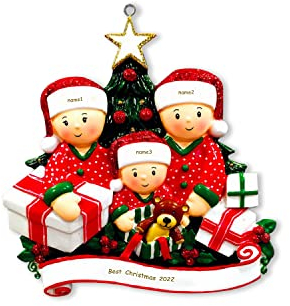 Kaululu Personalisierter Weihnachtsbaumschmuck mit Namen Hängen Sie Weihnachtsdekorationen aus Kunstharz für Zuhause und die Tür auf 2024 Weihnachtsanhänger, Neujahrsgeschenke