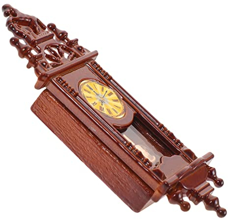 ibasenice Kleiner Glocken Anhänger Miniatur-standuhr Winziges Essen Miniatur Römische Uhr Mini-alarme Miniaturhalle Mechanische Uhr Retro-wanduhr Mini Hauspendeluhr Puppenhaus Legierung Rom