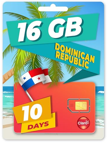 Lokale SIM-Karte für die Dominikanische Republik 16 GB / 10 Tage/Anrufe/Aktivierung nur online unter www marcopolomobile.com