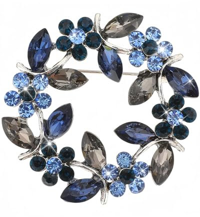 IPNSDON Broche en cristal pour femme, broche en strass guirlande colorée, broche élégante, broche rose pour femme à assortir avec manteaux et robes