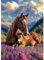 KEYIFA 5D DIY Pferd Diamond Painting Zubehör, Crystal Art Foto Bastelset Diamond Painting Erwachsene, DIY Vollbohrer Bilder Diamond Painting Set, Home Wand Dekor 30x40cm