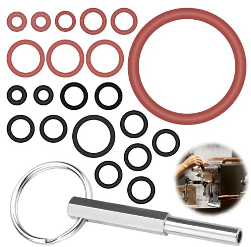 22 Stück Set Ovalkopfschlüssel,jura Ersatzteile,Kaffeevollautomat Ersatzteil Mit Schlüsselring Dichtungsring,Reparatur Ovalkopfbit Dichtungen Werkzeug,für Jura/Krups Siziliana/AEG Kaffeevollautomaten