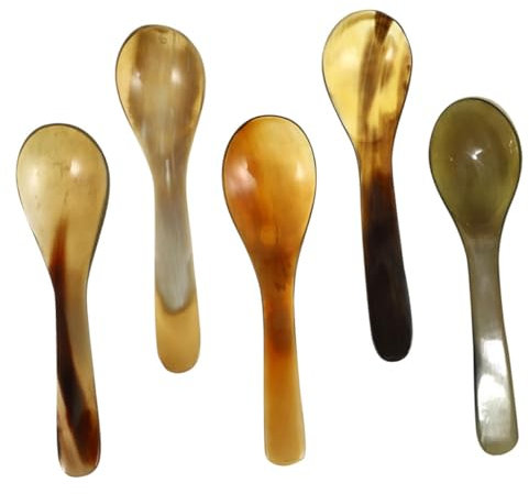 MAGICLULU 5st Kräuterlöffel Antiker Kuchenlöffel Kaffeelöffel Dessertbecher Ochse Babylöffel Undicht Löffel Aus Zuckerstangen Servierzange Eisbecher Tropfenförmiger Vorspeisenlöffel Hörner