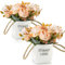 Artificial Flowers with 2 Vases, 4 Bunches DIY Silk Fake Flowers Bouquet for Indoor Decor, Wedding, Party, Table Decor, Offices, Hotels & More (Orange)