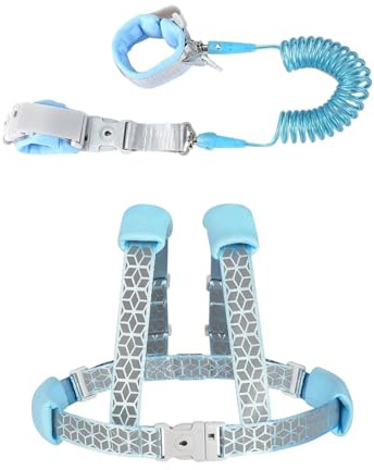 Xistuoz Kinder-Geschirr mit Leine, reflektierendes Armband, verstellbar, Anti-Verlust-Handgelenk-Verbindung mit Schloss für Outdoor-Reisen, Mädchen, Jungen, Kleinkinder, Spaziergänge, Wandern