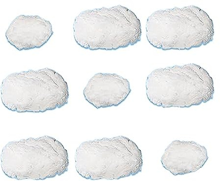 NONDK 9PCS Clouds Decorations for Ceiling, Cotton Simulation Hanging Cloud Decoration, 3D Artificial Clouds Props White