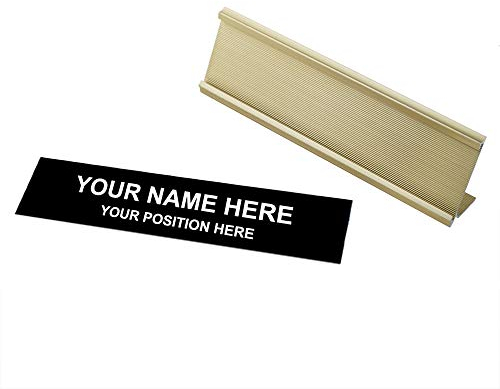 Aspire Personalized Office Name Plate Holder Black Office Plaque 2x8 inch Aluminum Desk Name Sign
