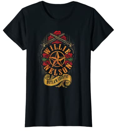 Willie Nelson - Rose Outlaw Country Womens Tee