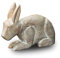 Antikas - Hasen Figur Gartenfigur Holzfigur Tiere Tierfiguren Dekoration - 22 cm x 26,5 cm