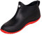 SMajong Stivali in Gomma Uomo Donna Impermeabili Scarpe da Giardinaggio Antiscivolo Scarpe da Pioggia Scarpe Gomma Stivali Caviglia Caldi Nero Rosso Taglia 35 EU