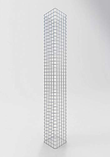 GABIONA Colonne à gabion rectangulaire galvanisée à chaud, 27 cm x 27 cm, hauteur 200 cm, MW 5 cm x 5 cm