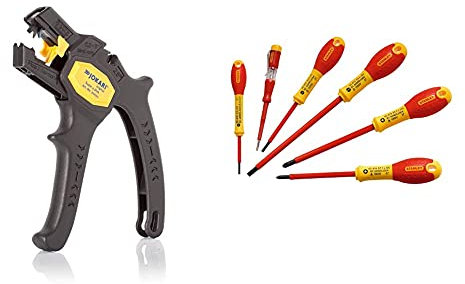 Jokari T20050 Pince a dénuder automatique & Stanley FatMax 0-65-443 Jeu De 6 Tournevis Isolés 1000V - Gamme FatMax - Fabriqué En France - Liaison Quasi Incassable - Lame En Acier