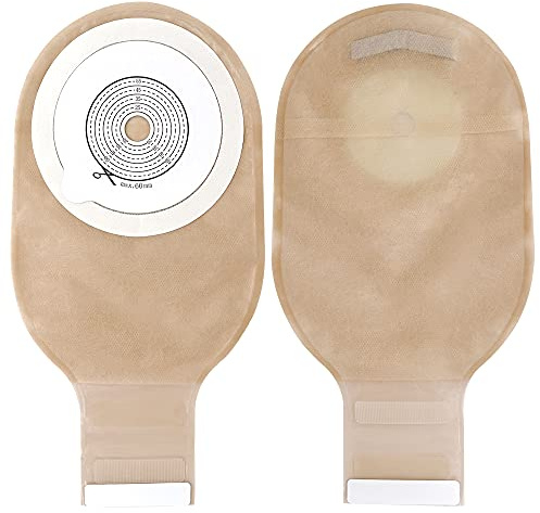 Colostomy Bags,20PCS Ostomy Bags One-Piece Ostomy Supplies 20mm-60mm Cut to Fit Drainable Pouch with Closure for Ileostomy Stoma Care.