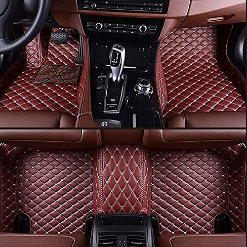 Fußmatten Leder Fussmatten Set Für Skoda Kodiaq 2016-2021(LHD), Auto Allwetter fußMatte Anti-Rutsch Bodenmatte Set Vorne Hinten Wasserdichte Anti-Kratz Automatten Teppiche