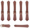 FINGERINSPIRE 6 Sets Leder-Knebelverschlüsse zum Aufnähen brauner PU-Leder-Schnappverschluss zum Aufnähen Dufflecoat-Schnalle Metall-Lederverschluss Ersatz-Knebelverschluss für Mantel Jacke DIY
