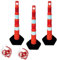 Mobile Safety Barrier Chain Post Set | Channelizer Post and Plastic Chain | 3 Pcs Stackable Channelizer Cones and 2 Pcs 3 Mtr Plastic Links | Traffic Delineator Post with Chain Links