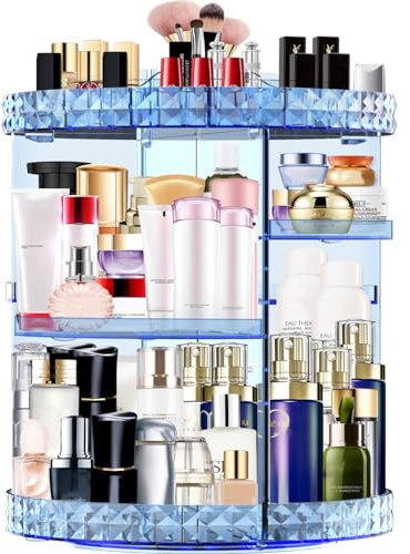 MISERWE Makeup Organiser 360 Degree Rotating 12 Adjustable Layers Large Capacity Cosmetic Organiser Transparent Make Up Organisers and Storage