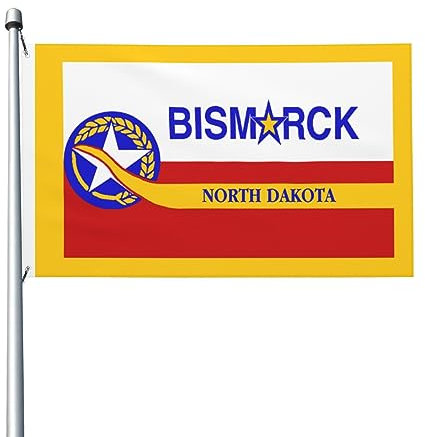 Flagge von Bismarck North Dakota Flagge, 90 x 150 cm, doppelseitige Flaggen, langlebig, für den Außenbereich, Hof, Dekorationen, Flaggen, Zuhause, Party, Willkommensflagge