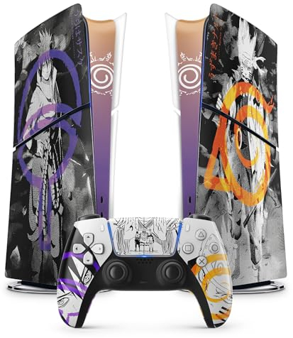 Sticker PS 5 Slim Hokage, Autocollant PS 5 Manga, Console et Manette, Edition Slim Digitale, Skin Hokage PS 5 (2 Manettes)