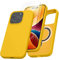 kalibri Coque Compatible avec Apple iPhone 15 Pro Coque - Housse Silicone Magnétique Compatible avec MagSafe - 2X Verre de Protection Jaune radieux