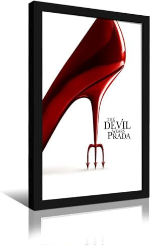 NUSLNG The Devil Wears Prada Poster, dekorativ, gerahmt, Leinwandposter, Wandkunst, Raumdekoration, modernes ästhetisches Poster, 20 x 30 cm, schwarzer Rahmenstil