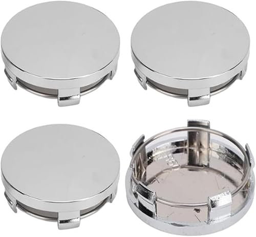4Pcs Car Cache Moyeu pour Audi A1 allstreet / A1 Sportback / A1 citycarver / A1 Hatchback, Centre de Jante Capuchons De Centre Enjoliveurs De Roue Voiture Accessoires,Silver-60mm