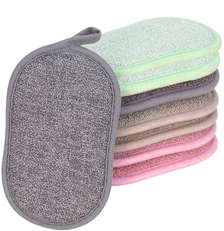 8 Pièces Éponges Réutilisable Lavable,Éponge Vaisselle Lavable Microfibre Doubles Durable et Anti Rayure et Multi Éponge à Récurer pour Vaisselle Cuisine, Salle de Bain, Verre (8 Pièces)
