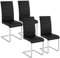 tectake® 4er Set Esszimmerstühle, Freischwinger Küchenstuhl mit Rückenlehne, Stühle für Esszimmer, Küchenstühle modern, Dining Chair, Polsterstuhl, Esstischstühle, Besucherstuhl - schwarz