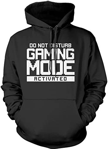 Do Not Disturb Gaming Mode Activated Unisex Adults and Kids Hoodie - Gamer Console Teen Online Games Addict Black X-Large