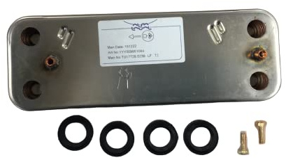 Baxi/Potterton/Main 10 Plate DHW Plate to Plate Heat Exchanger & O'Rings 7225724 248046 Genuine Part