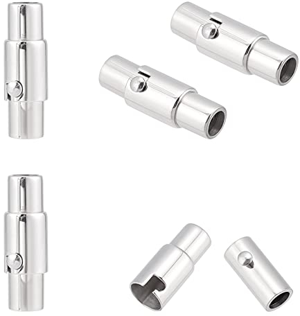 UNICRAFTALE 5Stk 16.5x5mm Armband Verschluss Magnet Verschlüsse Armband Edelstahl Schmuck Verschlüsse 3mm Loch Magnetverschlüsse Lederband Endkappen für Armbänder Schmuck Machen