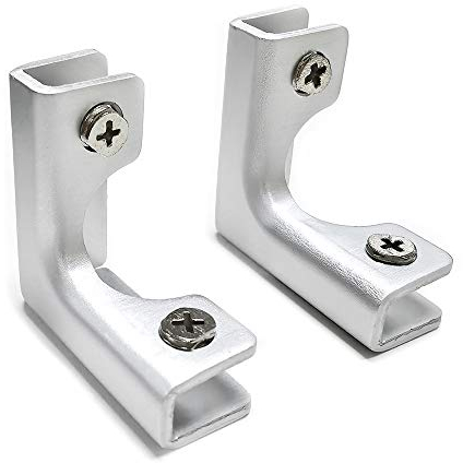 2 Pezzi Bretelle Angolari Metallo Utilizzato per Collegare Vetro o Legno Staffa Angolare a Forma di L lo Spessore Applicabile è 8 mm (Argento)