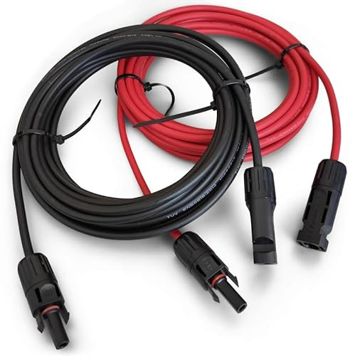 ANFIL 4mm2 / 12AWG Cavo di Prolunga per Pannelli Solari con Connettore Maschio e Femmina (6m rosso + 6m nero)
