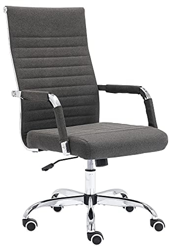 CLP Ergonomischer Bürostuhl Amadora I Höhenverstellbar, 360 Grad Drehstuhl I Kunstleder Oder Stoff Bezug I Langlebig, 120 kg Belastbar, Farbe:dunkelgrau, Material:Stoff