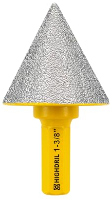 Diamant Fingerfräser - HIGHDRIL 35mm Diamant Fasenfräser zum Vergrößern und Beschneiden bestehender Löcher in Porzellan, Keramik, Marmor, Granit mit Sechskantschaft