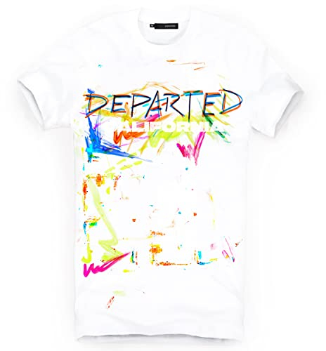 DEPARTED Herren T-Shirt mit Print/Motiv 4388 - New fit Größe M, White