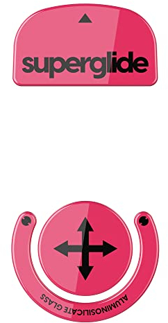 Pulsar Gaming Gears Superglide - Piedi per mouse più veloci e lisci realizzati con suola ultra resistente e impeccabile in vetro super veloce, liscia e resistente (Magenta)